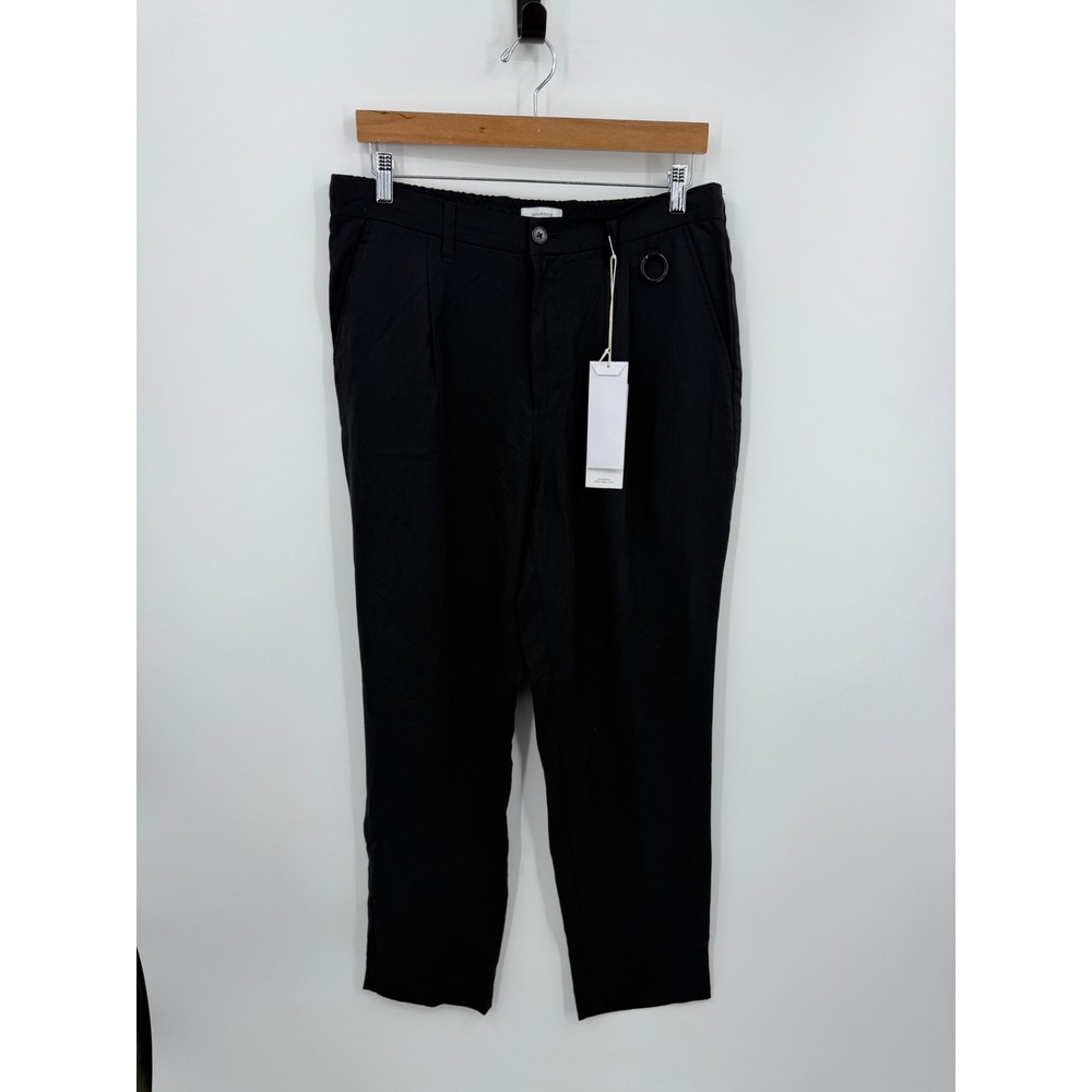 Saturdays NYC Dean Trouser Pant Mens Size Medium Black Pleated Elastic Waist NEW